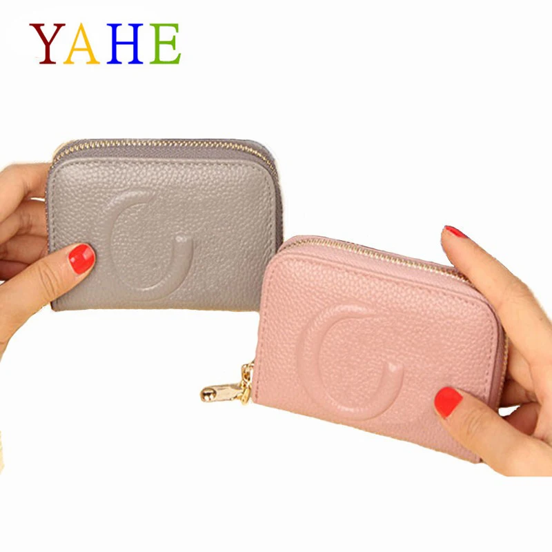 

YaHe 10Slot Mini Card Holder Women Genuine Leather Card Wallet 2018 Brand Designer ID Credit Card Case Small Coin Purse for Lady