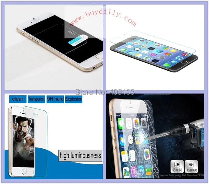 100Pcs/lot 0.3mm Premium Tempered Glass Screen Protector for iphone6 4.7&quot with Retail Package T361 | Мобильные телефоны и