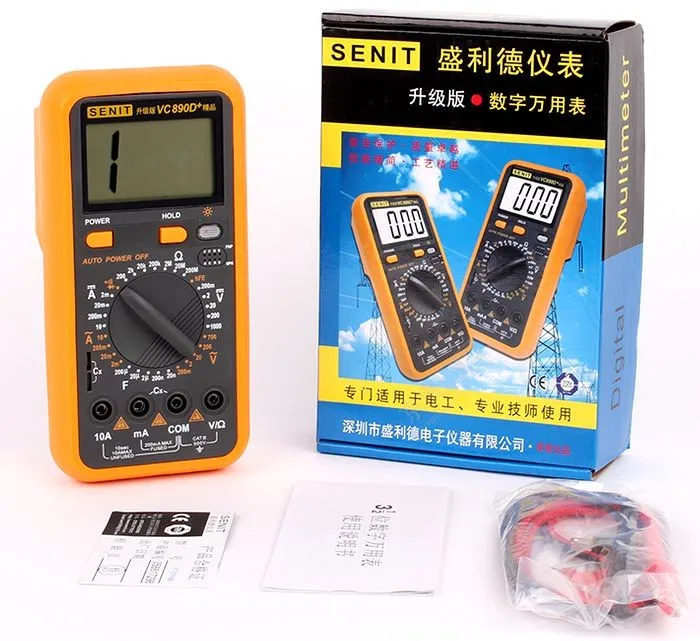 Senit VC890D+ Многофункциональный цифровой мультиметр с большим экраном, измеренный постоянной ёмкости, универсальный конденсатор мультиметр