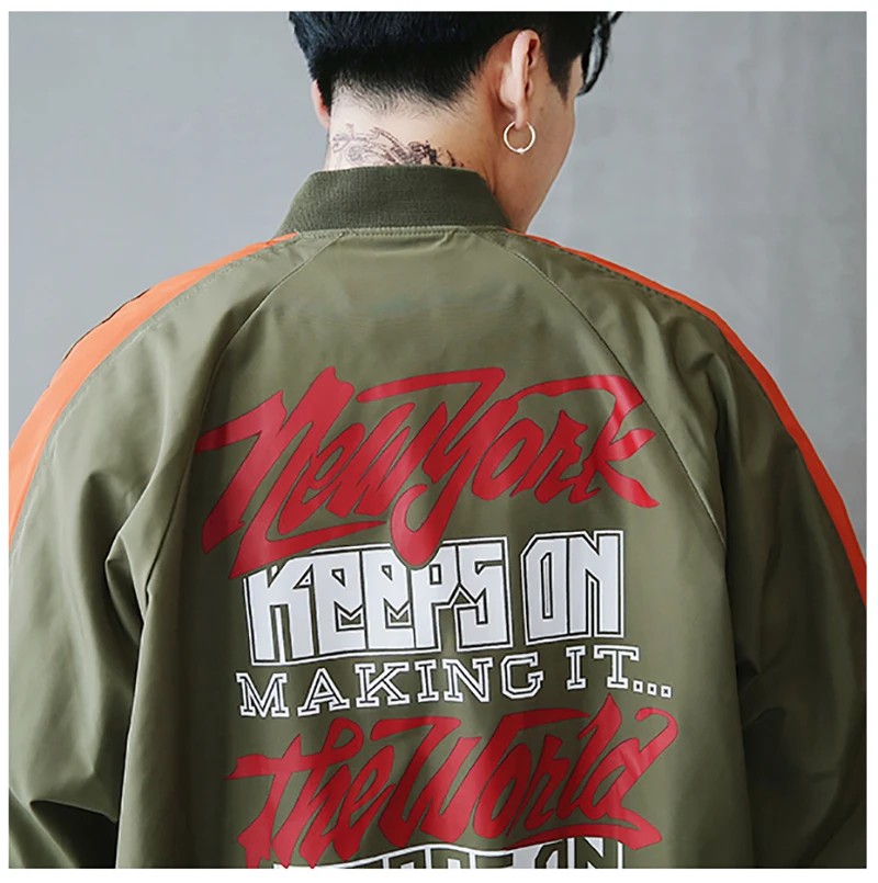 Bomber Jacket Men Pilot Printed Streetwear  (17)