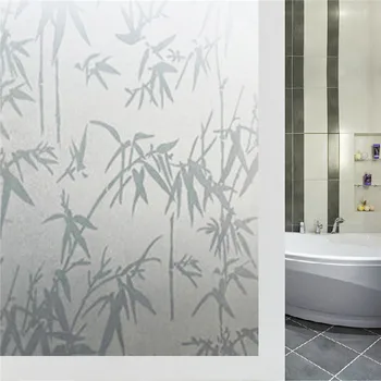

45*200cm Opaque Bamboo decorative Window Films Vinyl Static Cling Self adhesive Privacy Glass Stickers raamfolie