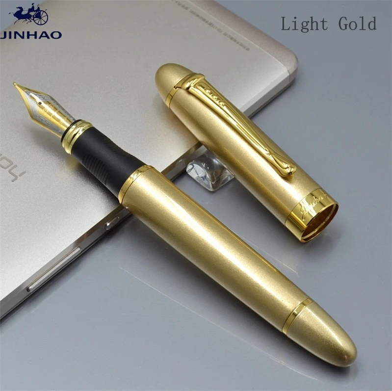 JINHAO X450 класса люкс 0,5 или 1,0 мм наконечник Металл Китайская каллиграфия перьевая ручка, канцелярские принадлежности для офиса, школьные принадлежности, бренд ручек молочного цвета