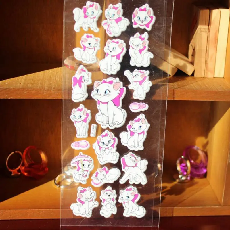 10Pcs-Lot-Cartoon-Marie-Cat-Pattern-Bubble-Stickers-Classic-Toys-3D-Scrapbook-Sticker-Kids-School-Reward (1)