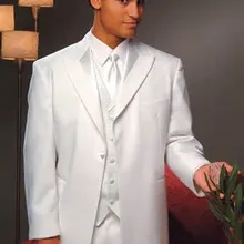 Высококачественная элегантная белая куртка с отворотами Terno Masculino, 3 предмета(куртка+ штаны+ галстук-бабочка+ жилет
