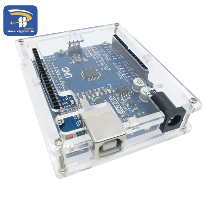 Один набор Прозрачный чехол для Arduino UNO R3
