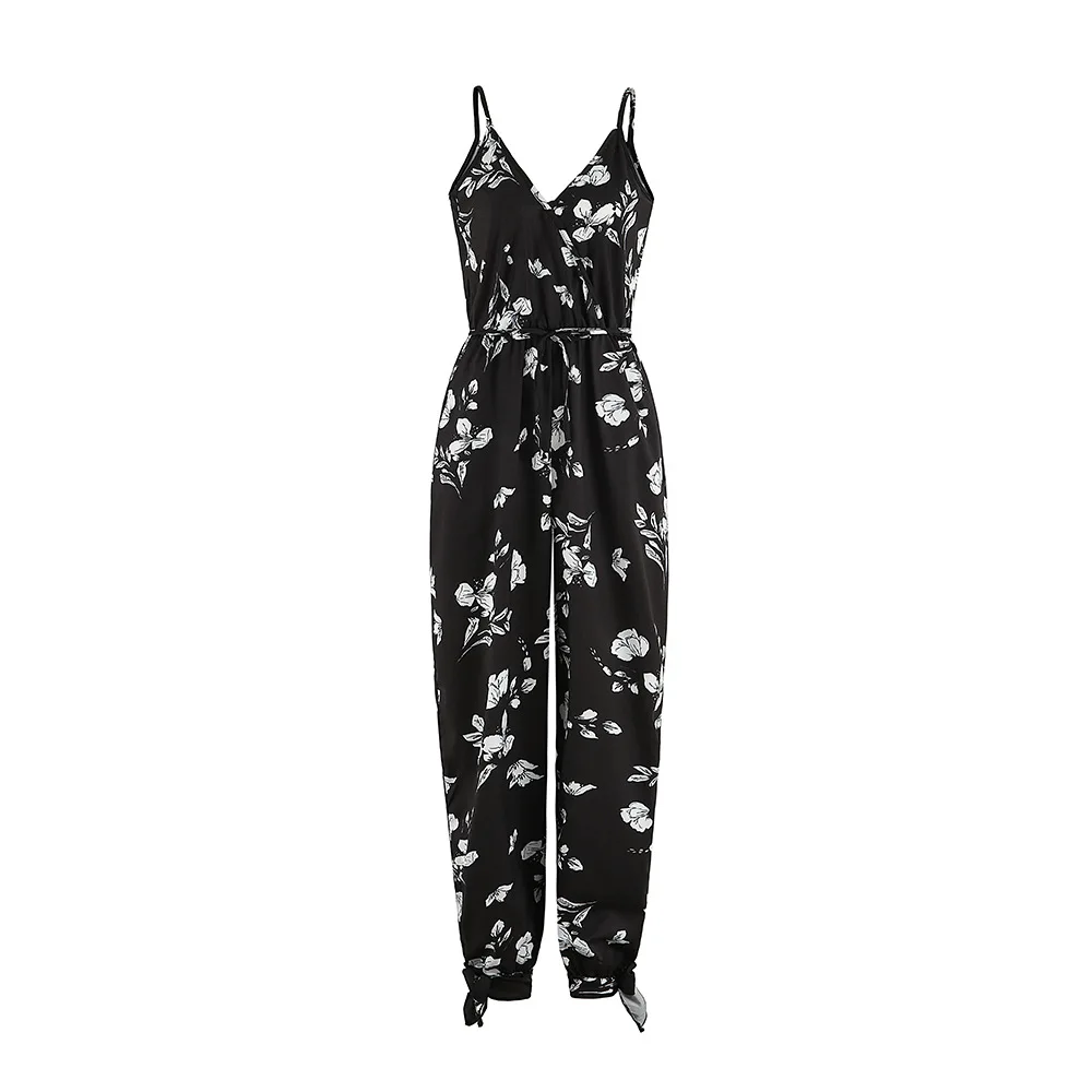2019 Summer Ladies Suspender Party Jumpsuit&Romper Long Trousers Fashion Women Chiffon Floral Printed Jumpsuit 2019 Summer Ladies Suspender Party Jumpsuit&Romper Long Trousers Fashion Women Chiffon Floral Printed Jumpsuit