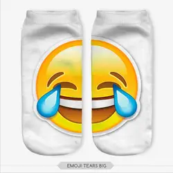 3D с модным принтом Для женщин Для мужчин носки унисекс emoji шаблон Meias feminina смешно низкой носки до лодыжки Шлёпанцы для женщин Для женщин