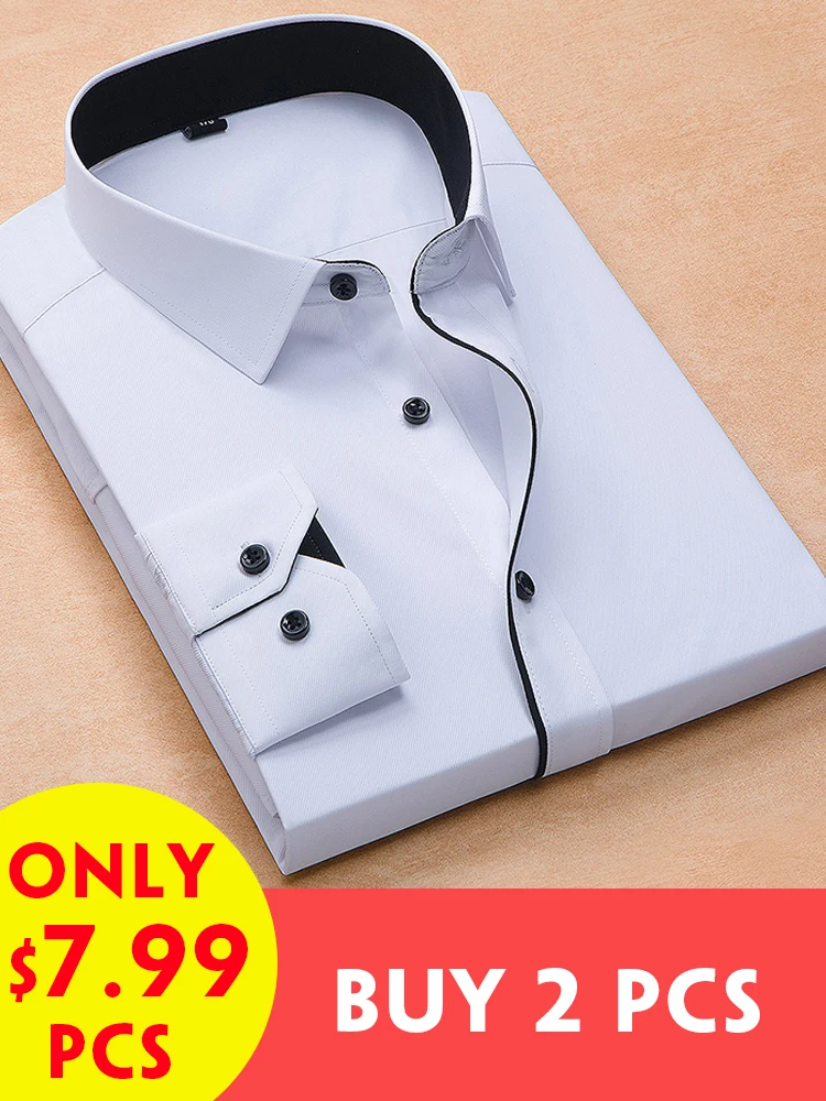 2020 New Arrival Men Shirt Fashion Causal Long Sleeved Male Dress Social Business Brand Shirt Soft Weeding White Shirts DS278 2020 New Arrival Men Shirt Fashion Causal Long Sleeved Male Dress Social Business Brand Shirt Soft Weeding White Shirts DS278