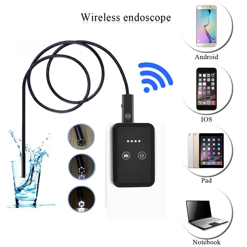 Wireless Wifi Endoscope Android Camera Borescope Snake Tube 720P