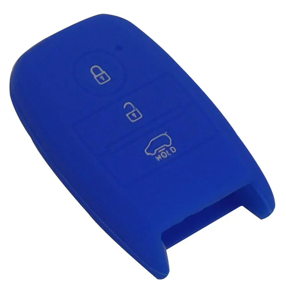 Jingyuqin Автомобильный ключ силиконовый чехол для Kia Rio Sorento Cerato K3 Forte Rio5 Optima Smart Remote 3 чехол для ключей с кнопками Fob - Название цвета: Dark Blue