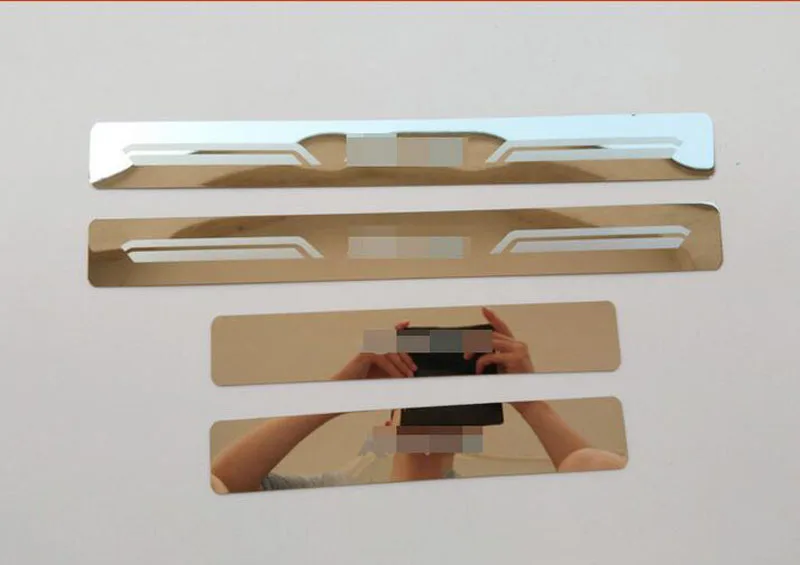 

for Toyota Hilux Revo 2015 2016 + Door Sill Strip Welcome Pedal Trim Car Styling Stickers Accessories Free Shipping