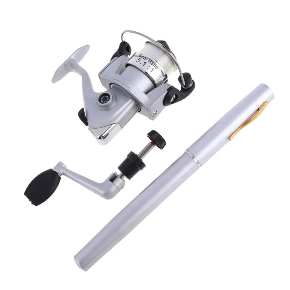 5.11 Aluminum Alloy Pocket Pen Fishing Rod Pole+Fishing Spinning Reel+Fishing Line Carp Fishing 5.11 Aluminum Alloy Pocket Pen Fishing Rod Pole+Fishing Spinning Reel+Fishing Line Carp Fishing