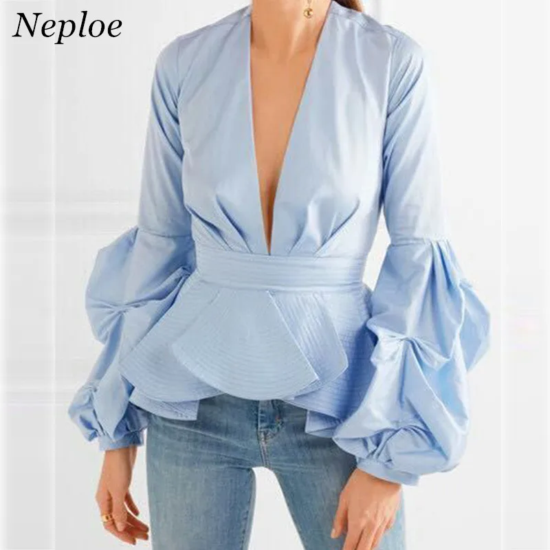 Neploe Осенняя рубашка в Корейском стиле модная женская блузка полоску 2019 шик Новое