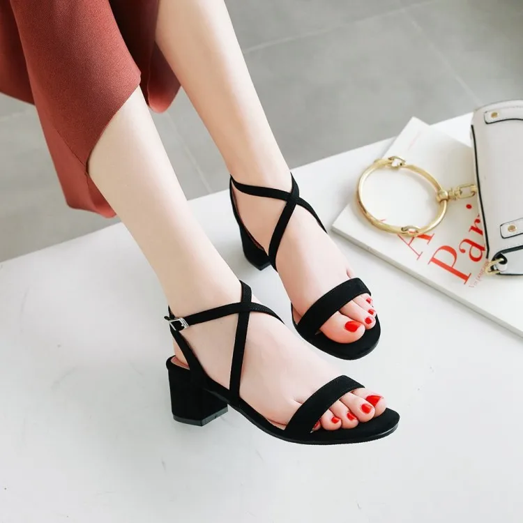 

Big Size 11 12 high heels sandals women shoes woman summer ladies The word "cross strap" in high-heeled sandals