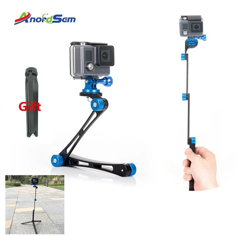 

Anordsem Aluminum Accessories 360 degrees Rotate Foldable Pole/Monopod for GoPro Hero 7/6/5/4/3+/3/Session Cameras For Yi 4k