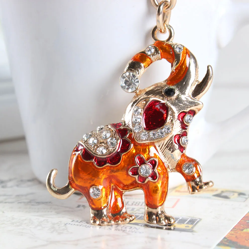 

Elephant Lovely Fashion Cute Crystal Charm Purse Handbag Car Key Keyring Keychain Party Wedding Birthday Gift