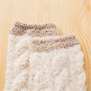 

Coral Fleece Cute Socks Home Slippers Seamless Terry Sleeping Socks Warm And Breathable Boots Socks Women
