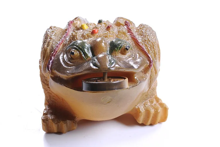 Смола изменение цвета счастливые деньги жаба Статуэтка лягушка статуя с монетой фэн-шуй чай домашнее животное украшение