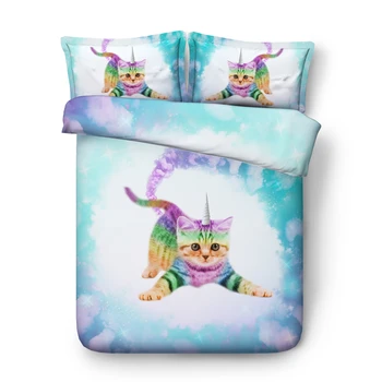

Color fart cat Digital print Bedding Set Quilt Cover Design Bed Set Bohemian a Mini Van Bedclothes 3pcs JF594