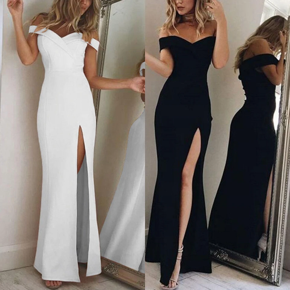 vestido branco longo com decote