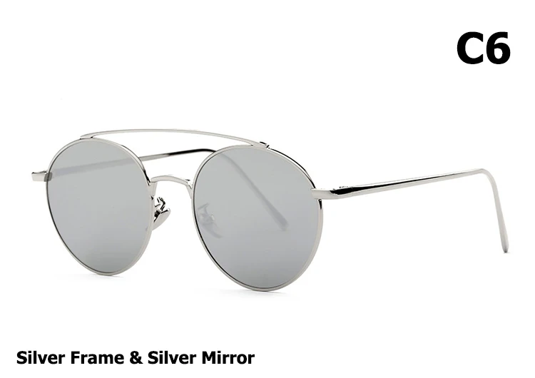JackJad мода IF ON круглые металлические стильные солнцезащитные очки мужские и женские брендовые дизайнерские цветные зеркальные Винтажные Солнцезащитные очки Oculos De Sol - Цвет линз: C6