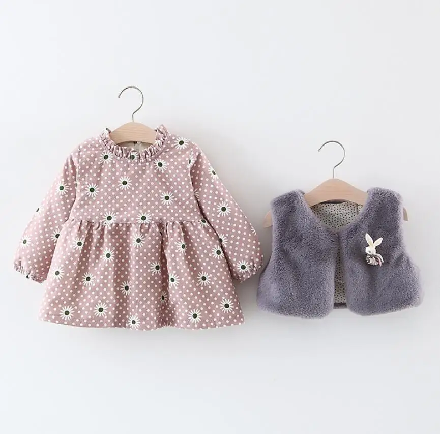 New Baby Girl winter Dress,baby girl Clothes,Baby warm fleece inside