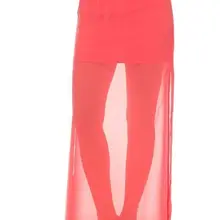 Настроить Sexy Stretch пояс шифон Sheer боковыми разрезами с юбка макси с Внутренний короткий