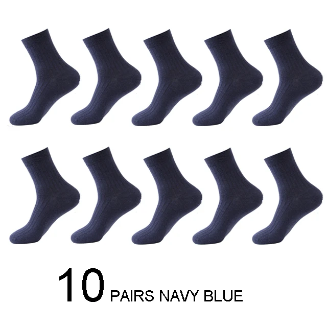 Мужские носки из чесаного хлопка, дышащие, в деловом стиле, простые, в полоску, повседневное платье, носки для мужчин, 10 пар/лот, размер: 39-44, носки, обувь, сезоны - Цвет: Армейский зеленый