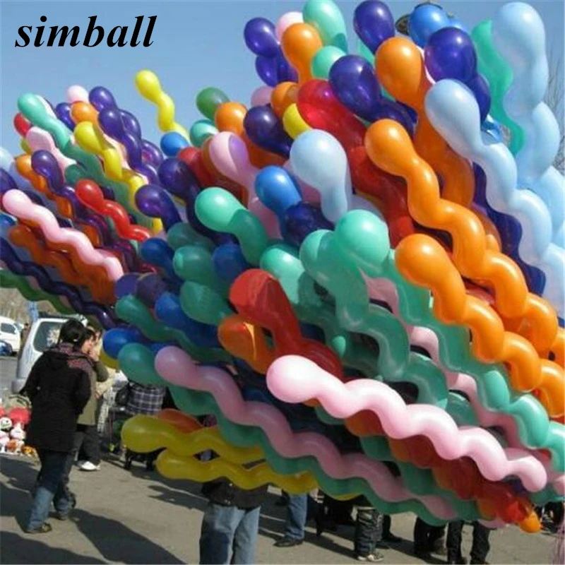 50pcs/lot Long 36inch Screw Thread Latex Balloon Float Air Balls Inflatable Wedding Birthday