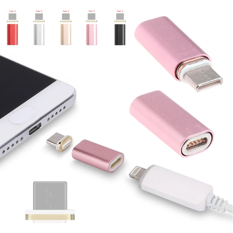 Магнитный 8Pin Lightning Женский usb type C Мужской адаптер для телефона Android