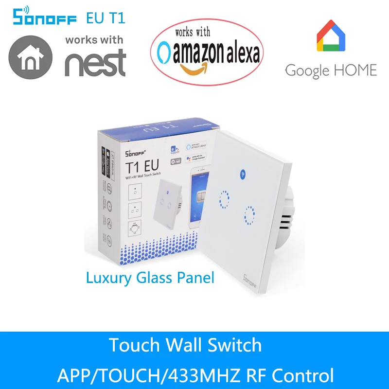 Sonoff ЕС T1 1 2 местная WiFi стены умный дом RF/APP/Touch Управление свет таймер выключения