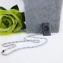 Fine Jewelry Stainless Steel Pendant Necklace Men Chain Necklace WAR WOLF Special Forces Army ID Card Fashion Gift Present