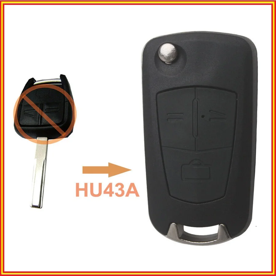 Новый чехол KEYECU для пульта дистанционного управления с 3 кнопками Opel Vectra Antigo Omega