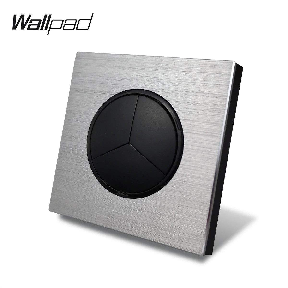 Wallpad L6 серый 3 комплекта, тройной светильник выключатель 1 способ 2 Way Серебряный Алюминий сплава пластины пуш-ап Кнопка возврата с синий светодиодный индикатор