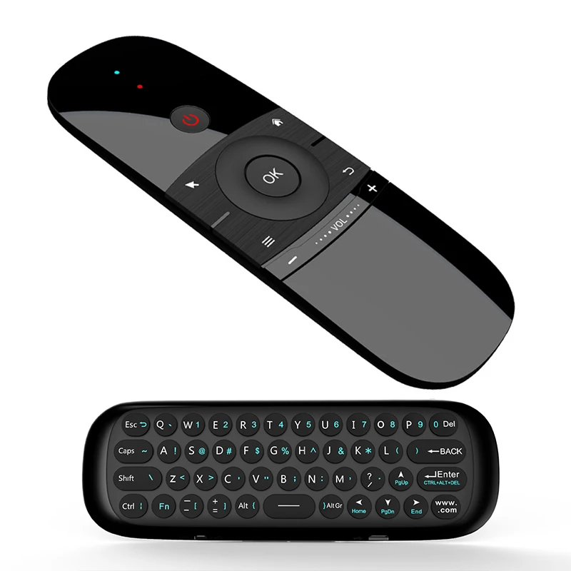 Tanie Oryginalny W1 klawiatura mysz bezprzewodowy 2.4G latać air Mouse akumulator Mini pilot zdalnego sterowania dla tv box z androidem Mini Pc Dropshipping