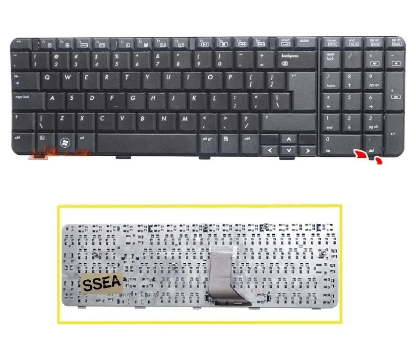 

SSEA New UI Keyboard English For HP Compaq Presario CQ71 Pavilion G71 laptop black keyboard