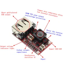 TZT Fine 6-24 в 12 В/24 В до 5 В 3A автомобильный модуль зарядного устройства USB DC понижающий преобразователь 12 В 5 в модуль питания хороший