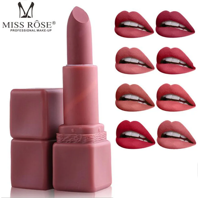 

MISS ROSE NEW Matte Moisturizing Lipstick Makeup Lipsticks Lip Stick Waterproof Lipgloss Mate Lipsticks Make up