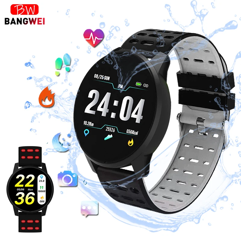 

BANGWEI Smart Watch Men Heart rate blood pressure monitor Sport smartwatch waterproof Color Digital Women watch For Android IOS