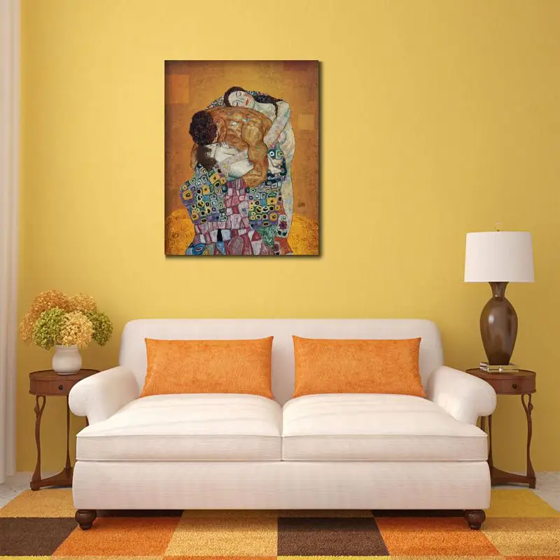 Bedroom-Canvas-art-portrait-Oil-painting-The-Family-by-Gustav-Klimt-Paintings-Reproduction-High-quality-Hand (1)