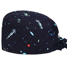 Темно-синяя космическая ракета, Мужская медицинская шапка с принтом, шапка для стоматолога, для работы в клинике, хирургические головные уборы, кепка для кормления, ультра мягкая, дешевая распродажа