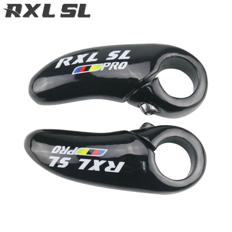 RXL SL Cycling Bar Ends Bicycle UD Glossy Black All Carbon Fiber MTB Bicycle Handlebar Horn
