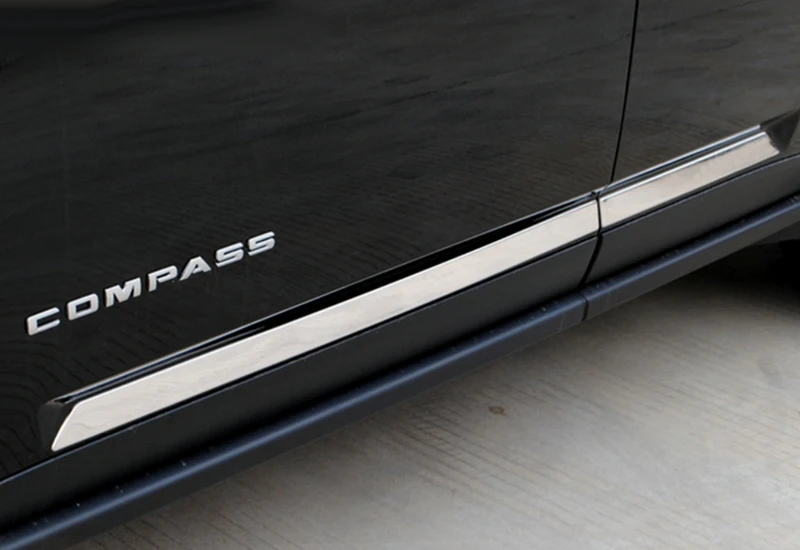 Chromed ABS Plastic 4 PCS Side Door Molding Cover Trim For Jeep Compass