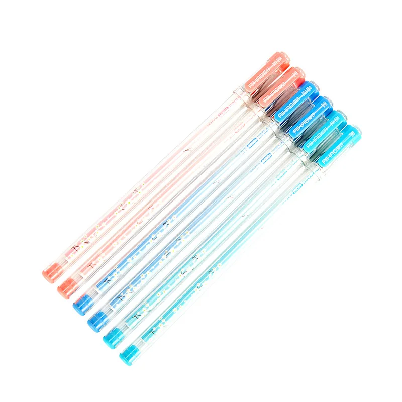 2019 New Arrival AIHAO Brand 0.35MM Cap Gel Ink Pen Flower School&Office Supply Smooth Writing Pen 4pcs/lot Free Shipping