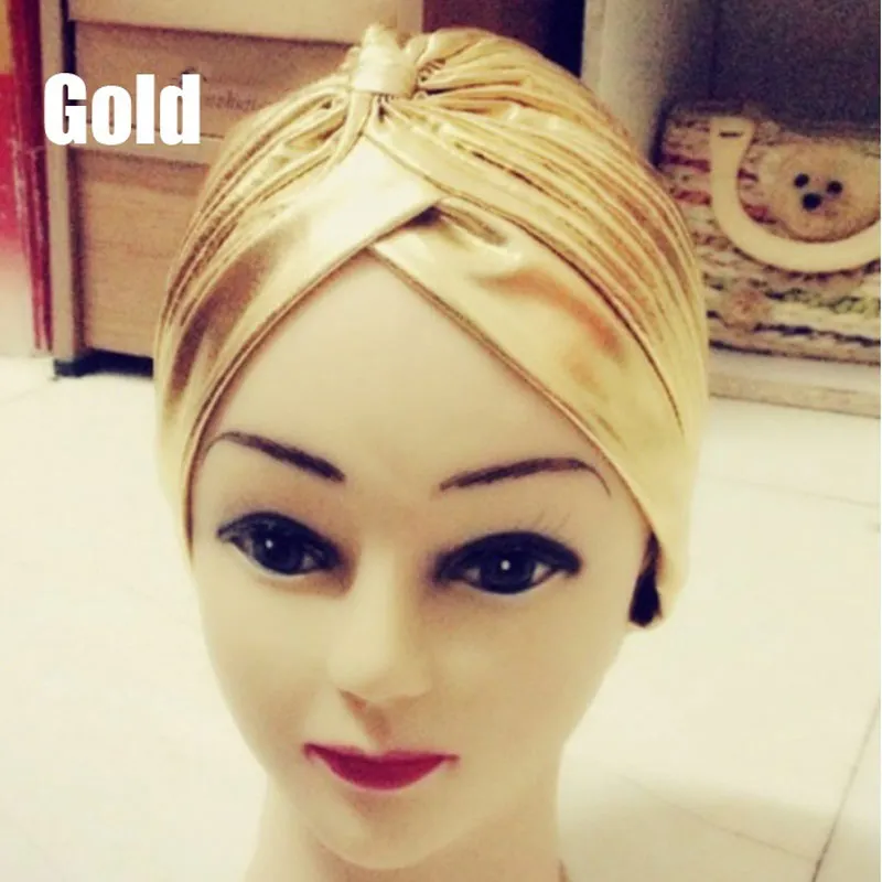 

Fashion Leopard Gold Turban Chemo Hair Head Wrap Cap Bath Cap New New