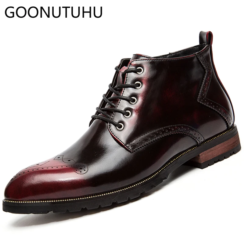 

2019 new style fashion men's boots leather lace up casual shoes male military boot man army shoe waterproof ankle boots for men