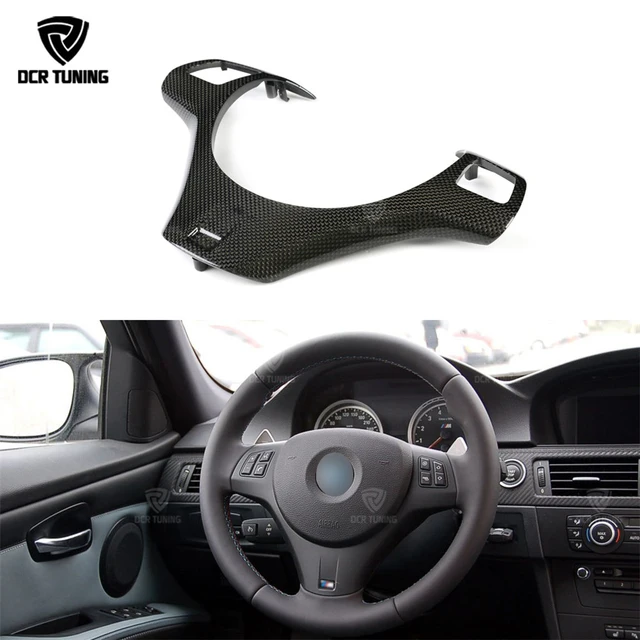 For BMW E90 E92 E93 M3 Carbon Steering Wheel Trim Cover 2008 2009 2010