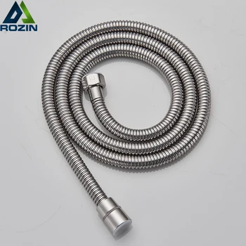 

Free Shipping Stainless Steel 96" Stretch Shower Hose Brushed Nickel 2.45 m-G1/2 Bathroom Faucet Accessories Plumbing Hoses