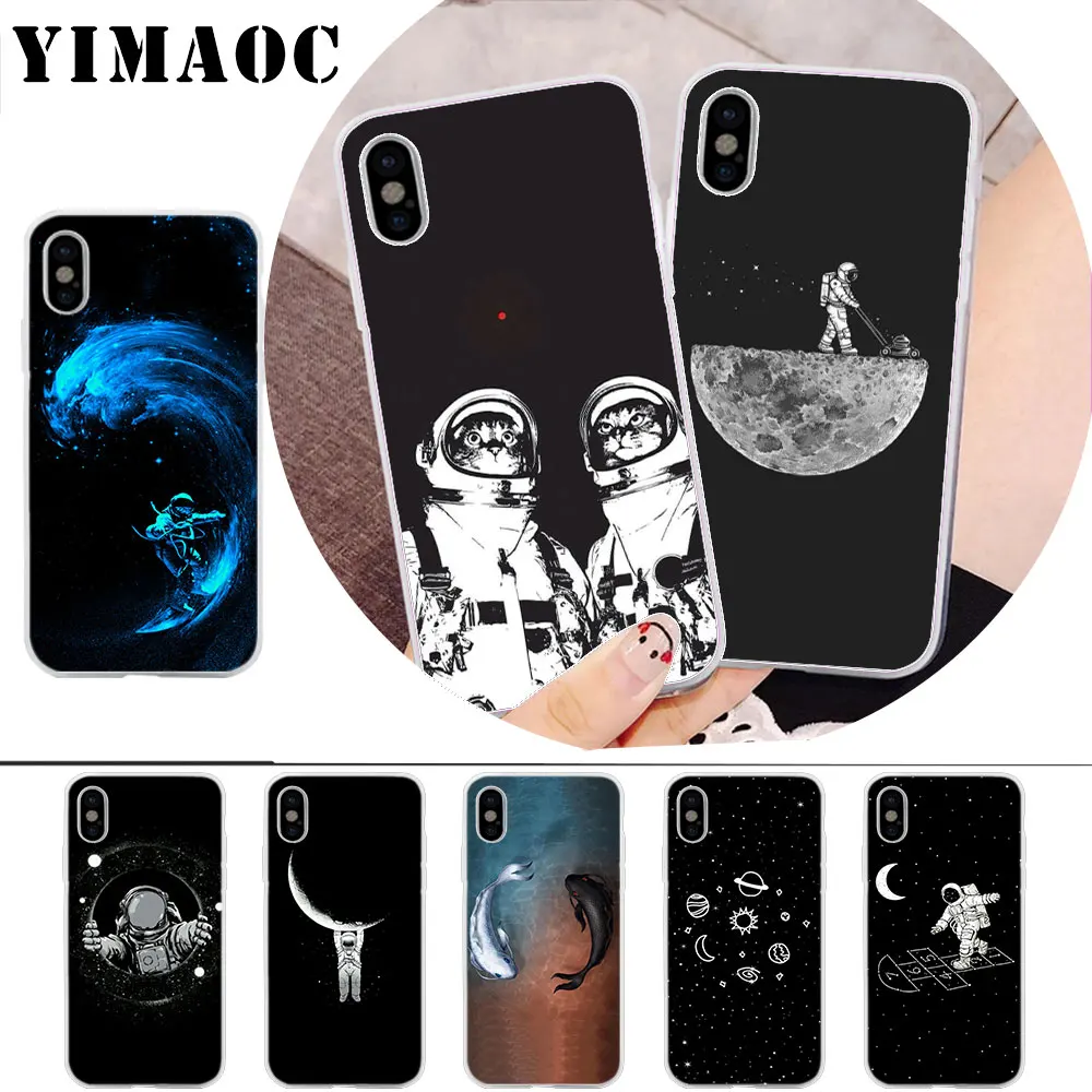 

YIMAOC Space Cosmic Soft Silicone Case for iPhone X r s Xr Xs Max 8 7 6S 6 Plus 5 5s SE