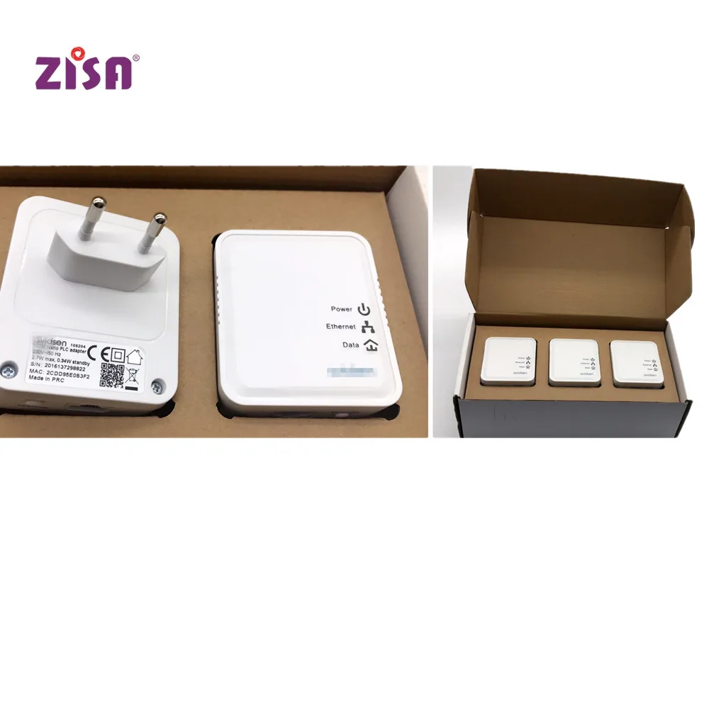 3 Pcs Pack ZISA PA500N AV500 Power Line Adapter 500M Plug And Play